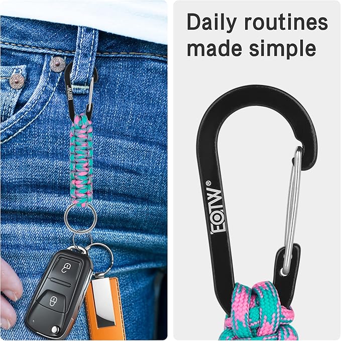 EOTW Paracord Keychain for Men Women Paracord Carabiner Backpack Keychain with Aluminum Clip for Camping Hiking Outdoor Gear
