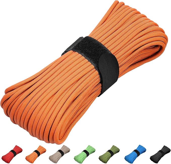 Paracord 550 Rope 100 Feet 5/32 Inch 7 Strand Type III Nylon Rope Parachute Cord for Survival Gear, Hiking, Camping, and Outdoor Use