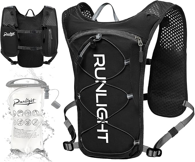 Runlight Running Vest for Women Men Lightweight Hydration Backpack Pack with 1.5L Water Bladder Bag Hydro Daypack for Hiking,Trail,Skiing,Camping,Cycling,Race,Marathon