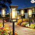 4 Pack Solar Pathway Lights Outdoor, Taller Bright Solar Path Lights Waterproof, Auto On/Off Solar Powered Garden Lights for Outside Landscape Path Yard Walkway Lawn Driveway Patio Lighting Decor