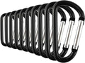SWATOM Aluminum Carabiner Clip Snap Hook Keyring 1.5/1.9/2.2/2.4/2.8 Inch Carabiners Keychains Black(10P/20P)