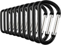 SWATOM Aluminum Carabiner Clip Snap Hook Keyring 1.5/1.9/2.2/2.4/2.8 Inch Carabiners Keychains Black(10P/20P)