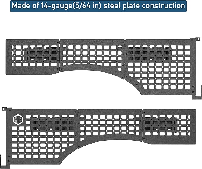 Hooke Road F150 Side Truck Bed MOLLE Panels Cargo Rack for 2015-2026 Ford F-150 5.5FT, Modular Bed Side Storage for Tools, Gear & Overlanding, No-Drill Bolt-On - 1 Pair