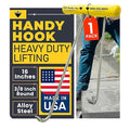 T&T Tools Handy Hook – 16" Stainless Steel Manhole Cover Hook, Puller, Dowel Pin Puller, Heavy-Duty Tool for Lifting Riser Covers, Steel Grates, Septic Tank Lids, Moving Machinery, 3/8" Standard Duty