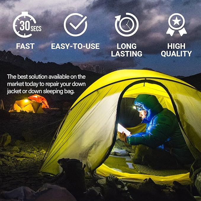 Self-Adhesive Waterproof Repair Patch Kit - 30-Second Fix for Down Jackets, Tents, Sleeping Bags, Backpacks, Outdoor and Camping Gear - Pre-Cut Nylon, Multiple Colors (Burgundy)