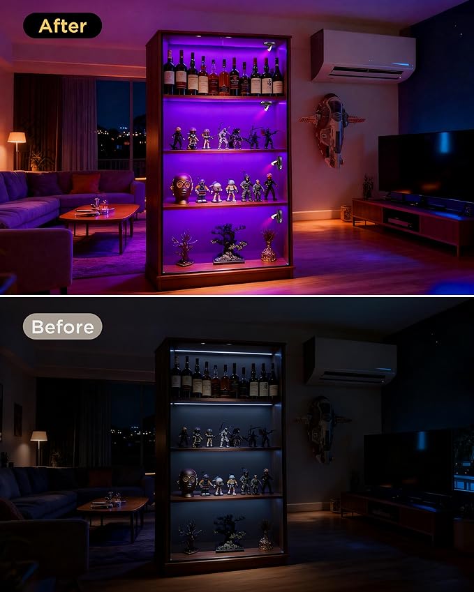 Zetunlo Spot Lights Indoor RGB Spotlight: Rechargeable Color Changing Wireless Uplights Indoor - Plants Tree Artwork Model Picture Display Accent Lighting for Home Decor Homeowners