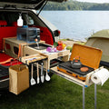 Overland Kitchen Slide-Out System, All-in-One Camp Kitchen Box with Sink, Chopping and Cooking, Right Side, Folding Camping Table for SUV, Overlanding, Car Camping, 1-Minute Setup