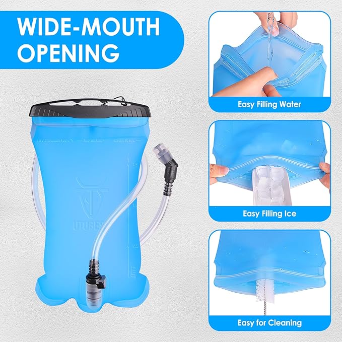 UTOBEST Hydration Bladder, 1.5L TPU Water Bladder BPA Free, Wide Opening, Leak-Proof, Water Reservoir for Hiking Backpack Cycling Camping Running