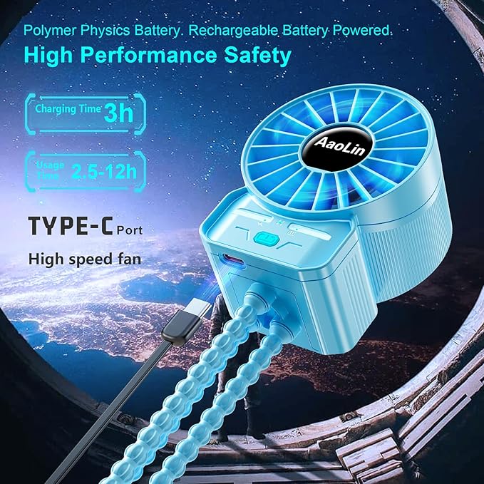 multifunctional USB rechargeable portable stroller small fan 4 speed 6600rpm high speed mini small handheld cooling fan extended flexible tripod for desktop wrap crib bike treadmill car kids gift