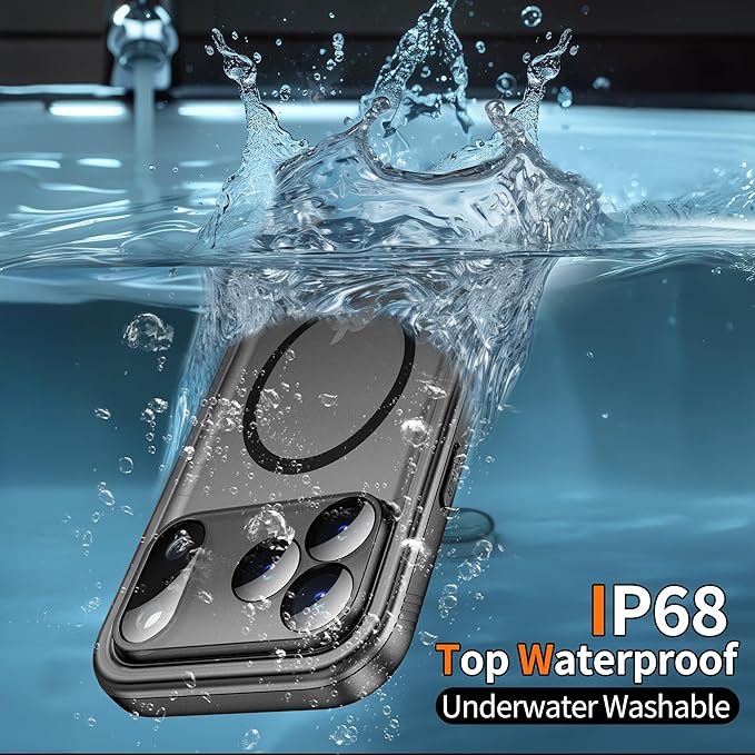 Cozycase for iPhone 17 Pro Waterproof Case Full-Body Bumper Shockproof Dustproof Cases with Built-in Screen Protector &Camera Control Compatible with MagSafe,Drop Proof 17P Cover Frosted Black