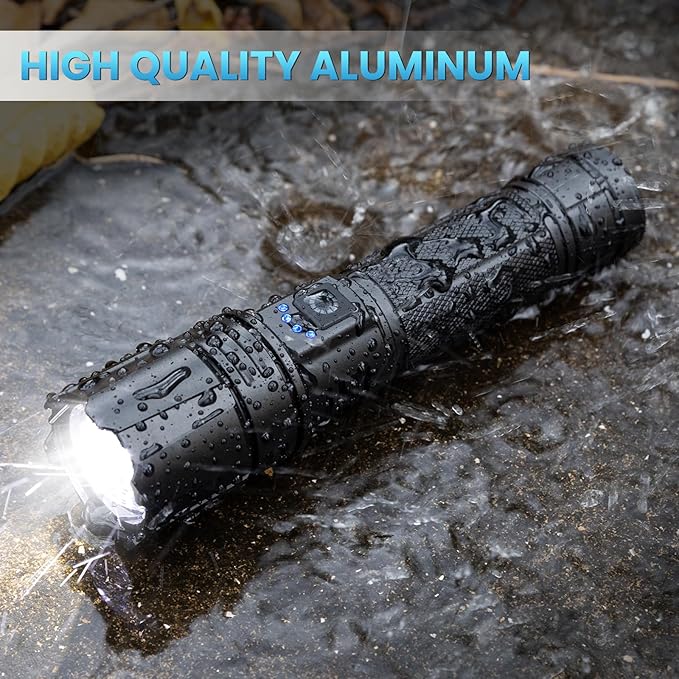 Bitlyle Rechargeable LED Flashlights High Lumen,99,000 Lumens Super Bright Flashlight,Powerful Flash Light with 5 Modes Waterproof Handheld Flashlight for Home Outdoor Camping