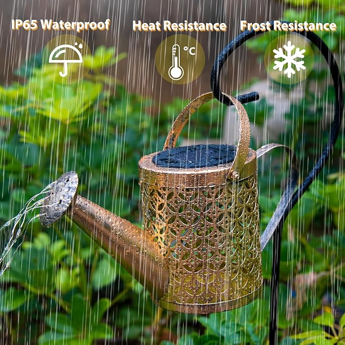 SRNPMIU Solar Watering Can Light, Solar Yard Decorations Outdoor, Garden Decor Lights, IP65 Waterproof Hanging Lantern Lights, Flower Bed Decor, Gifts for Grandma, Women, Mom