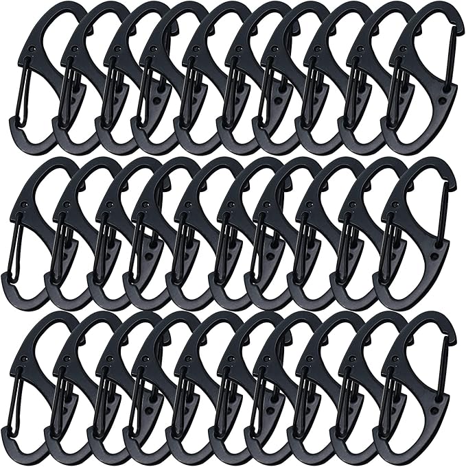 Small Carabiner Clips 1.6 inch(41mm) Metal Double Sided Spring Gate Snap Hooks Keychain Clasp Accessories