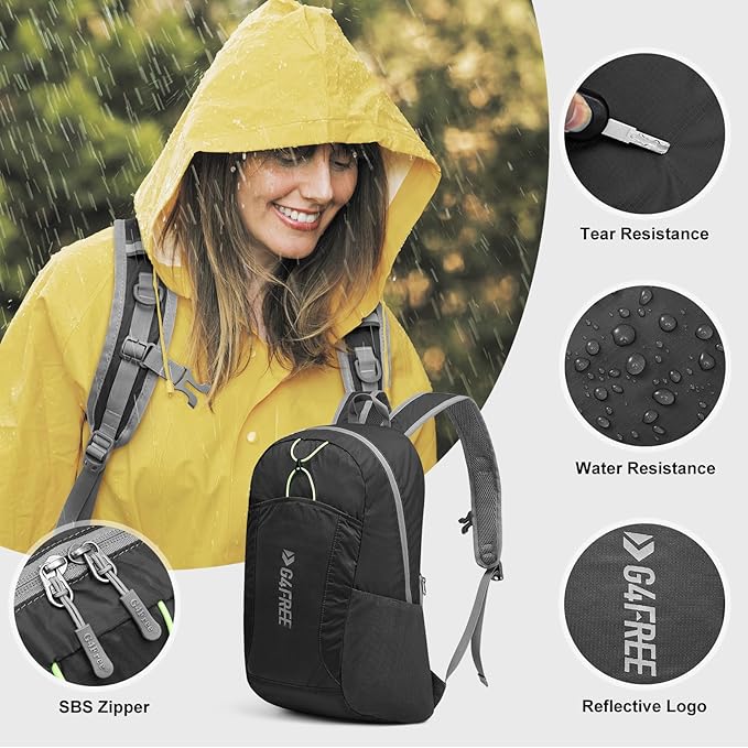 G4Free 24L Lightweight Packable Hiking Backpack Small Sport Travel Daypack Water Resistant for Women Men