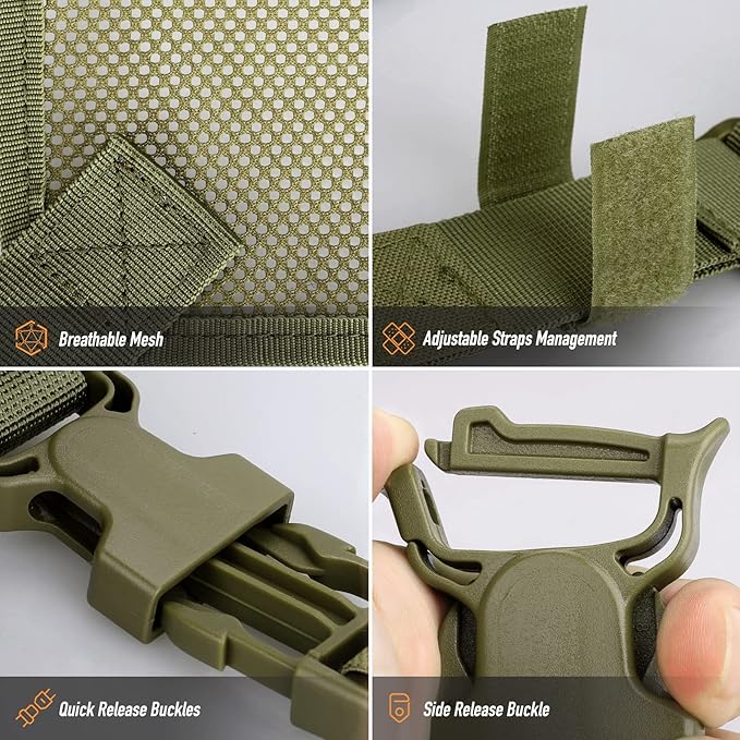 WYNEX Tactical Molle Admin Pouch of Double Layer Design, Admin Pouches Molle Attachment Military Medical EMT Organizer with Map Pocket EDC EMT Pack IFAK Tool Holder Universal U.S.A Patch Included