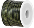 GENIQUE Real/Genuine Round Leather String Cord for Necklace, Bracelets, Jewelry, Kumihimo Braiding, DIY Projects (20 Metres) (1.5mm, Green Distressed)