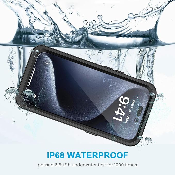 Lanhiem Magnetic for iPhone 15 Pro Case, Waterproof Dustproof Cover [Built in Screen Protector] [Compatible with MagSafe], Full Body Heavy Duty Phone Case for iPhone 15 Pro - 6.1” (Black)