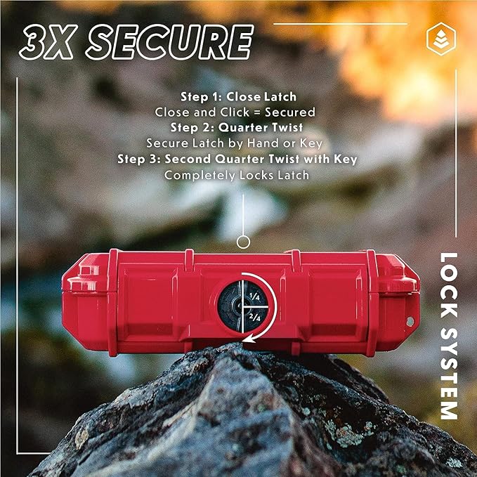 Evergreen 56 Dry Box - EDC Tough Protective Case USA Made for Organization of Cameras, Phones, Camping, Fishing, Hiking, Water Sports (Orange, TOPO)