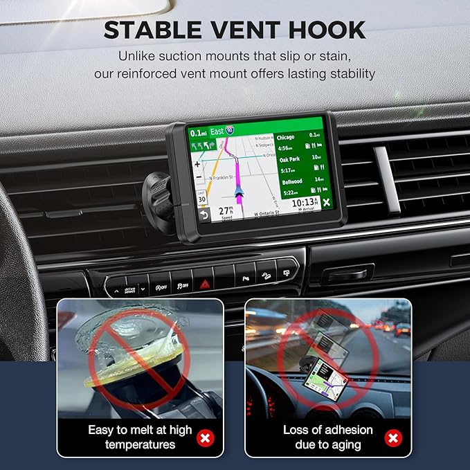 Vent Clip Mount for Garmin GPS – Air Vent Holder Compatible with Garmin Drive, DriveSmart, Nuvi, Dezl, Zumo Series – 360° Adjustable, Secure & Easy to Install