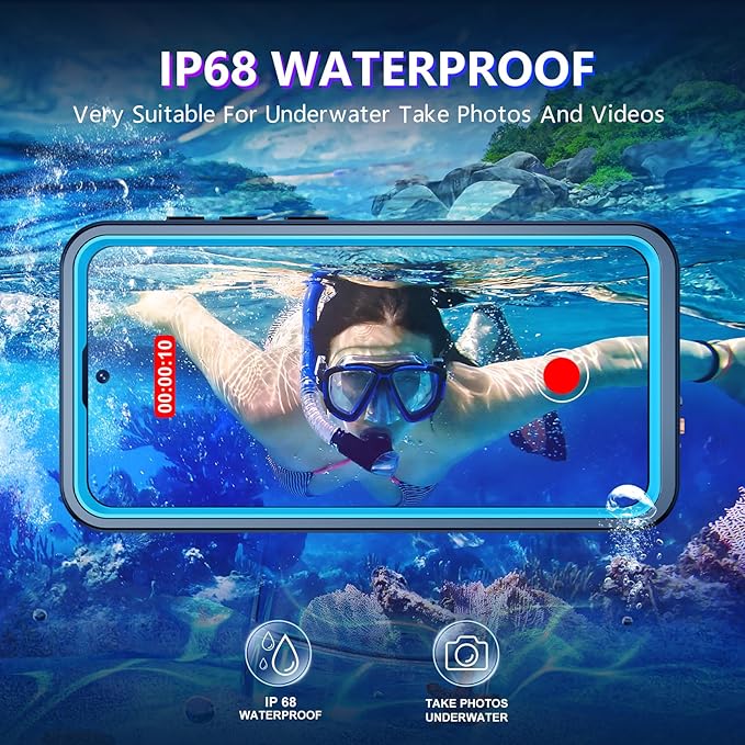 Temdan Designed for Samsung Galaxy S26 Plus Case Waterproof, Built-in Lens & Screen Protector Military Shockproof Dropproof IP68 Underwater Full Body Phone Case for Galaxy S26 Plus 5G 6.7"-LightBlue
