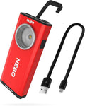 NEBO Slim Pocket Flashlight | 500 Lumens, Rechargeable Mini EDC Work Light, Magnetic Base & Dimmable Brightness, Durable & Water Resistant, Includes Charging Cable — Red