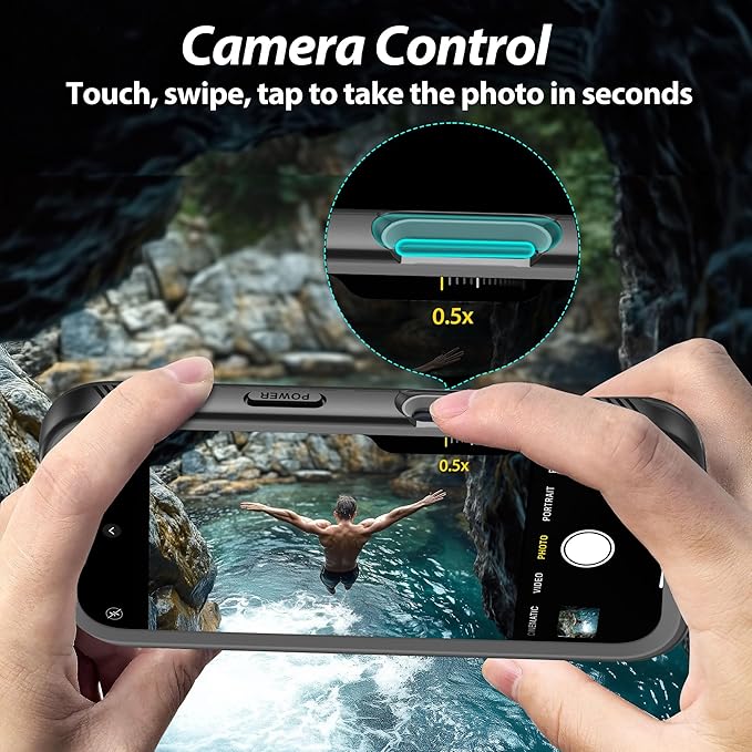 SPORTLINK for iPhone 16 Pro Max Case - IP68 Waterproof Military Protective Full Body Heavy Duty Shockproof 360 Sealed Dustproof with Camera Screen Protector Cover for i Phone 16 Pro Max 6.9" Black