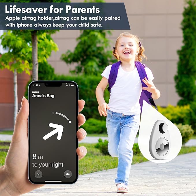 for Airtag Holder for Kids Hidden 4 Pack GPS Tracker Case, Anti-Removal Security Air Tag Case with Pins, GPS Cover Suitable for Children, Elderly, Pets, Backpack, Luggage (Black, Blue, Grey, Pink)