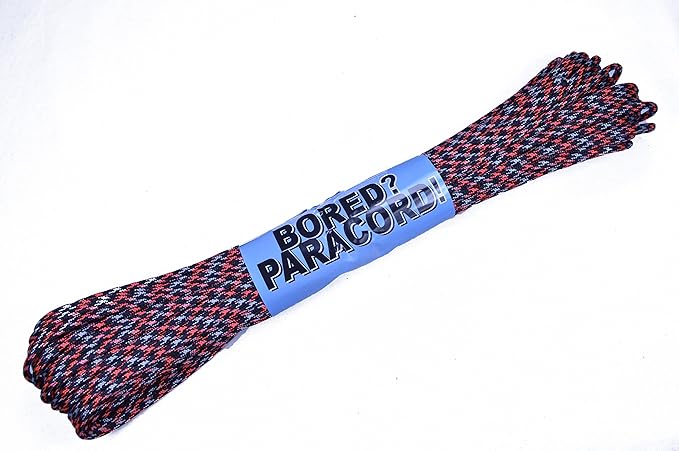 BORED? PARACORD! 550 lb Paracord – Ideal for Crafting, DIY Projects, Camping, Military & Active Outdoors – 300+ Colors – Tactical Parachute Cord Type III – Strong - Neon Orange Ninja 50 Feet