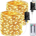 2Pack Each 66Ft 200LED Christmas Fairy Lights Plug in with Remote, Waterproof Twinkle Lights Outdoor Indoor, String Lights 8 Modes with Timer for Girl's Room Garden Christmas Decorations (Warm White)