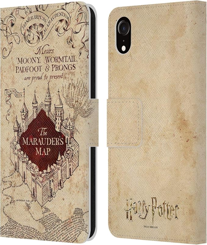 Head Case Designs Officially Licensed Harry Potter The Marauder's Map Prisoner of Azkaban II Leather Wallet Case Compatible with Apple iPhone XR