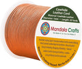 Mandala Crafts Round Genuine Copper Leather Cord for Jewelry Making – 1mm Cowhide Leather Rope String Lace for Kumihimo – 20 Yards Cowhide Craft Cording Spool