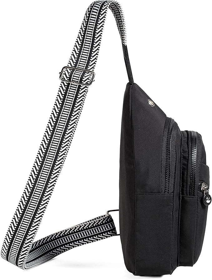 AOSTIHOT Crossbody Small Sling Backpack Sling Bag for Women, Chest Bag Daypack Crossbody for Travel Sport Running Hiking Z-Black
