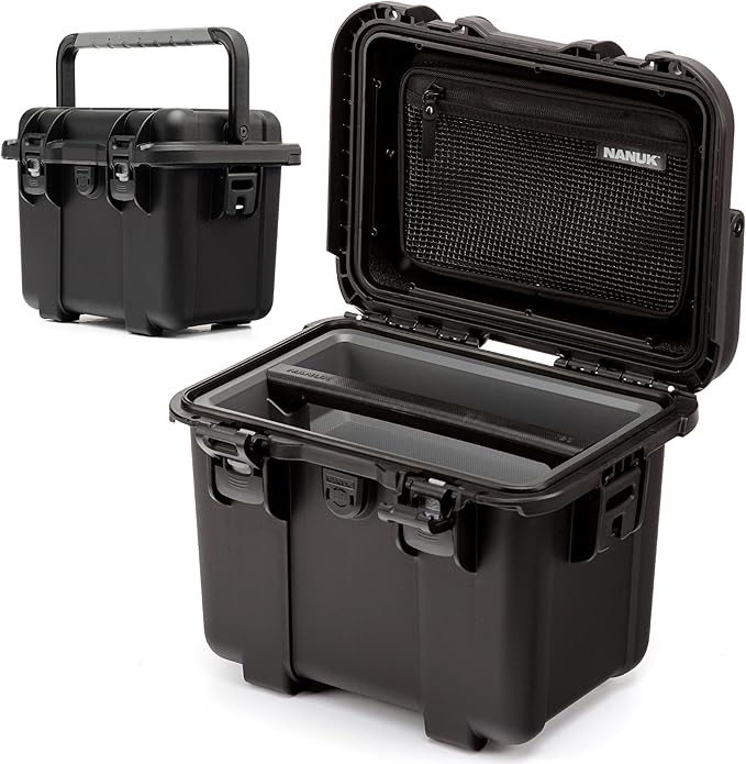 NANUK Trail 10-11.2L (3-Gallon) Waterproof Storage Box – Modular & Compact Cargo Case for Camping, Fishing, Hunting & Outdoor Storage – Dustproof and Impact Resistant (12.9” x 9.7” x 10.3”) – Black
