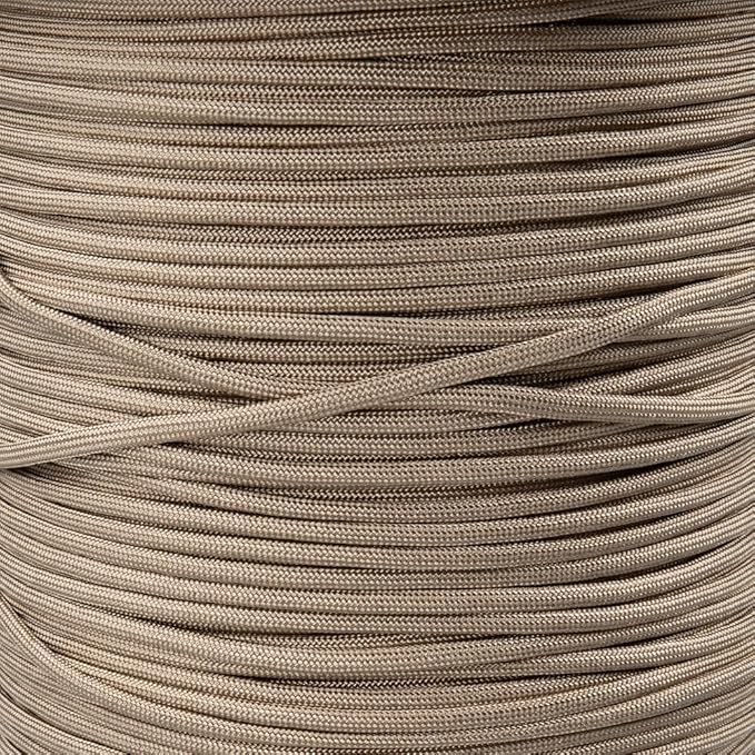 Paracord Planet Solid Color 550lb Paracord – 7 Strand Type III Nylon Cord for Indoor and Outdoor Tasks – Light Brown (100 ft)