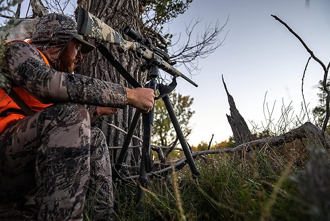 BOG DeathGrip Aluminum Tripod with Durable Frame, Lightweight, Stable Design, Bubble Level, Adjustable Legs, Shooting Rest, and Hands-Free Operation for Hunting, Shooting, and Outdoors