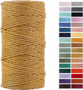 Khaki Cotton Cord, 3mm x 109Yards, Craft Cord for Wall Hanging, Plant Hangers, Crafts, Knitting, Decorative Projects