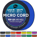 TECEUM Micro Paracord – 1.18 mm X 125 ft – Micro Utility Cord – Thin Braided Paracord Rope – Best for Crafting, DIY Projects, Fishing, Camping – Wind Chime Replacement – Survival Strong String