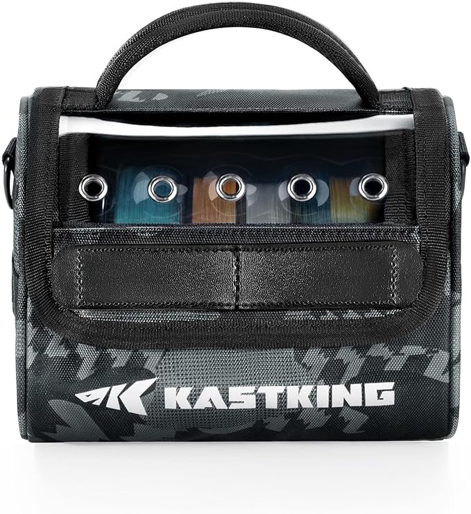 KastKing BaitSpace Line Management Bag, Fishing Line Storage Bag with Water Resistant Nylon, Clear View Window, Removable Divider, Tangle-free Leader Line Holder