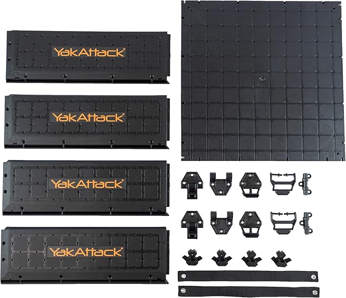 YakAttack ShortStak Upgrade Kit for BlackPak Pro | 16" x 16" – Black | Kayak Crate Expansion Layer with GridLoc Panels & Hardware | Stackable Add-On | Made in USA
