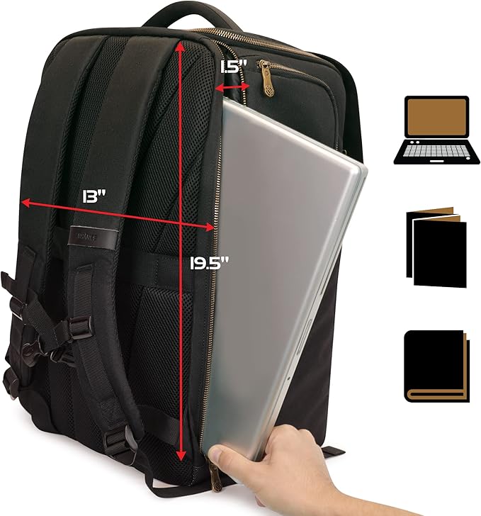 ENHANCE DnD Backpack - RPG DM Bag for Dungeons and Dragons - Travel DnD Bag Organizer fits 6-8 Books Upright, 18" Laptop/DM Screen Slot, Miniature Storage Foam Trays, Accessories Pockets, Map Strap