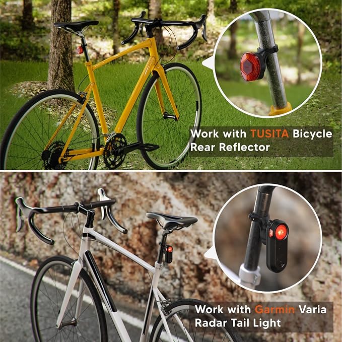 TUSITA Airtag Bike Mount, Hidden Bicycle Seatpost Mount Compatible with Airtags & Garmin Varia, Anti-Theft Air tag GPS Tracker Bike Reflector Holder