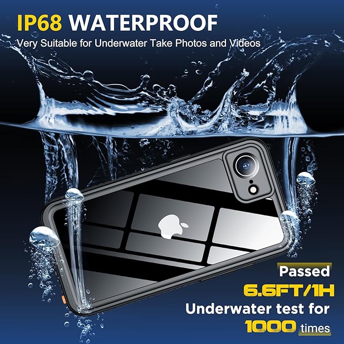 SPIDERCASE for iPhone 16e Case/iPhone 17e Case Waterproof,Built-in Screen & Camera Lens Protector[IP68 Underwater] Full Body Protection Phone Case for iPhone 16e/iPhone 17e 6.1'', Green/Clear