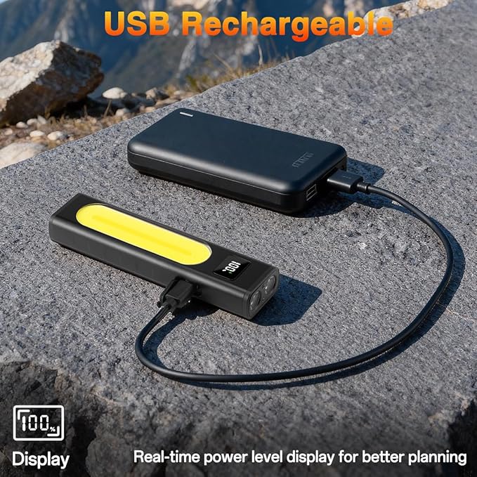 Rechargeable Flashlights High Lumens 1800, Flat EDC Flashlight Rechargeable, Magnetic Pocket Flashlight Super Bright, Powerful LED Flashlight for Home, Tactical Flash Lights as Christmas Gifts for Men