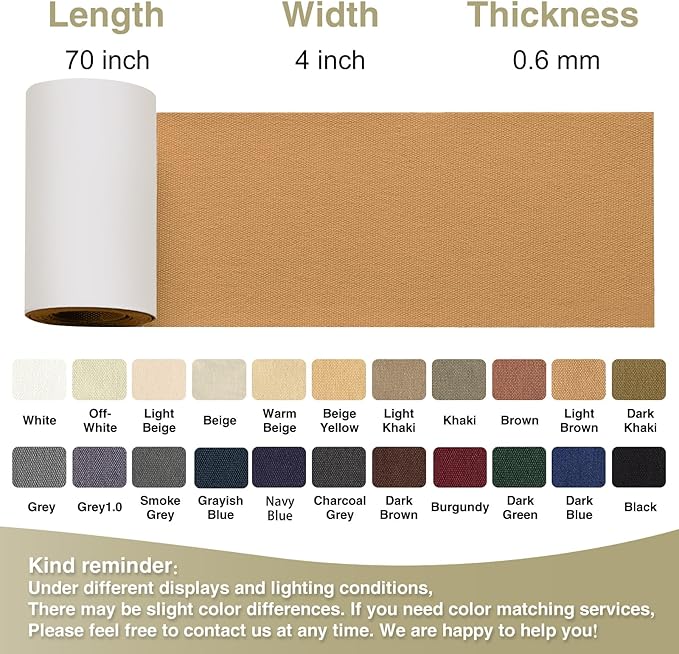 Gheeidau Canvas Repair Tape 4×70 Inch Waterproof Self-Adhesive Fabric Repair Patch for Repairing Boat Covers,Tents,Patio Umbrellas,Car Seats,Luggage,Sofas.(Light Brown)