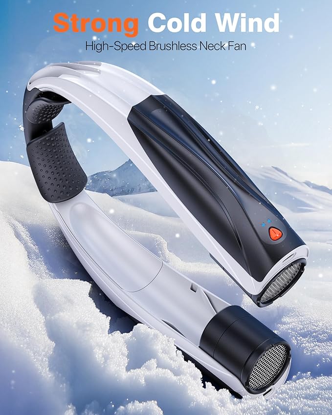 Portable Neck Fan - 6000mAh Battery Hands Free Personal Fan, 6 Speed Adjustable, Rechargeable & Wearable, Gift for Women Men, Office, Travel, Sports