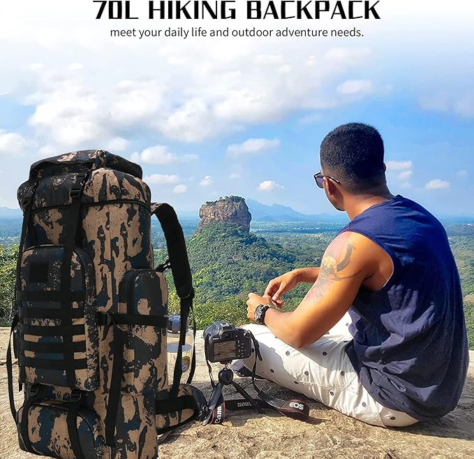 Hiking Backpack for Men 70L/100L Camping Backpack Military Rucksack Molle 3 Days Assault Pack for Climbing | Camping Backpack, 3 Days Assault Pack, for Climbing