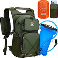 Hydration Backpack 22L, Hiking Backpack with 2L Leakproof Bladder, Sewn-in Rain Cover, Insulated Compartment for Men & Women Running, Cycling, Camping