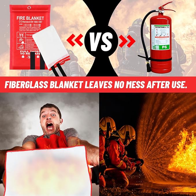 60 Pcs Emergency Fire Blankets for Home and Kitchen 40x40 Inch 20 Fiberglass Fire Suppression Blankets with 20 Fireproof Gloves & 20 Hooks for House Grill Fireplace Camping Car Warehouse Safety