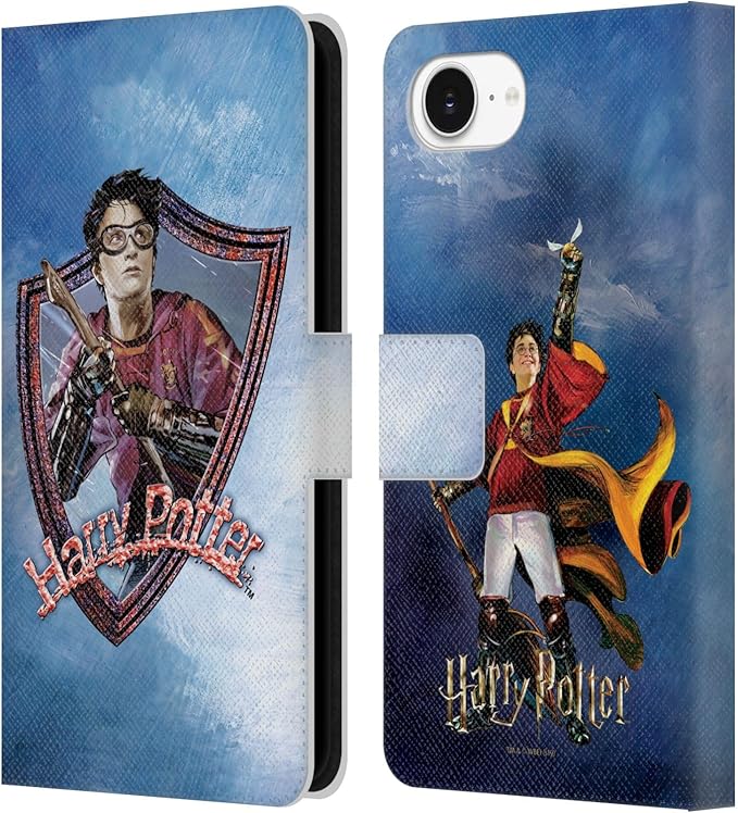 Head Case Designs Officially Licensed Harry Potter Quidditch 2 Prisoner of Azkaban II Leather Wallet Case Compatible with Apple iPhone 16e / iPhone 17e
