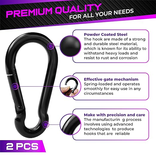 PAMAZY 2Pcs 5.5In Spring Snap Hooks 1000LBS Capacity, Utility Hook Clip, Heavy Duty Rope Connector, Quick Link Snap Hooks for Indoor & Outdoor, Hanging, Camping, Fishing